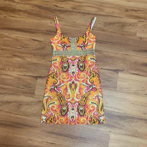 Vintage Milly of New York Dress Paisley Sleeveless Boho size 2